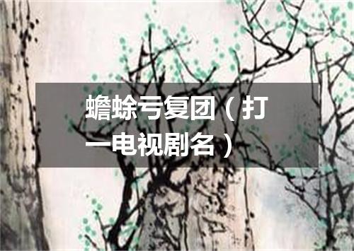 蟾蜍亏复团（打一电视剧名）
