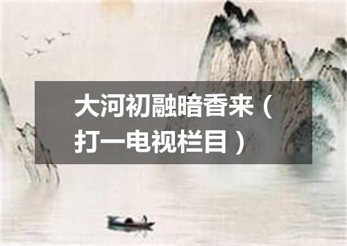 大河初融暗香来（打一电视栏目）
