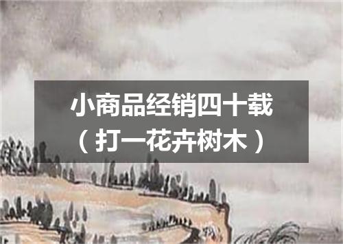 小商品经销四十载（打一花卉树木）