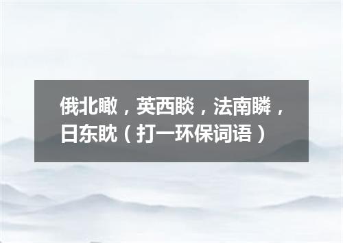 俄北瞰，英西睒，法南瞵，日东眈（打一环保词语）