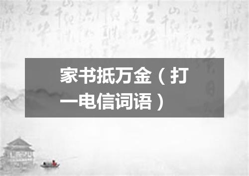 家书抵万金（打一电信词语）