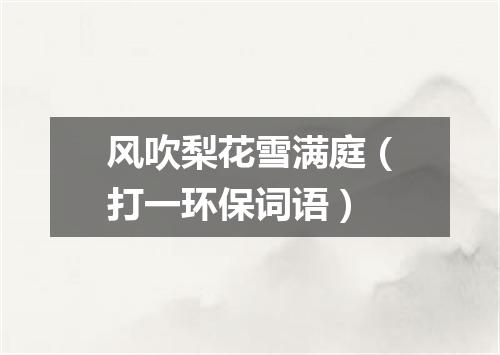 风吹梨花雪满庭（打一环保词语）