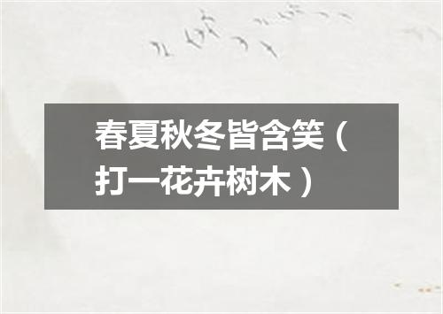 春夏秋冬皆含笑（打一花卉树木）