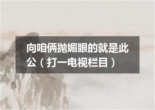 向咱俩抛媚眼的就是此公（打一电视栏目）