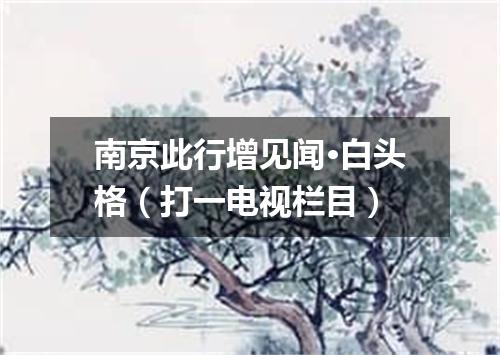南京此行增见闻·白头格（打一电视栏目）