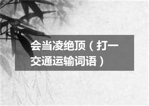 会当凌绝顶（打一交通运输词语）