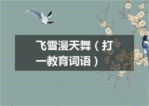 飞雪漫天舞（打一教育词语）