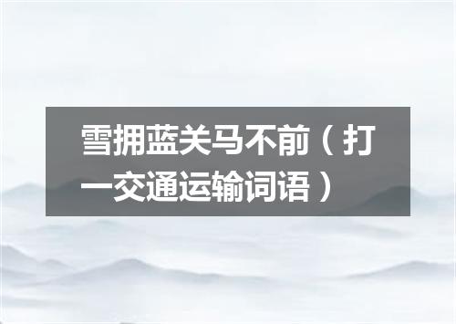 雪拥蓝关马不前（打一交通运输词语）