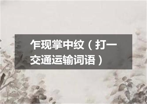 乍现掌中纹（打一交通运输词语）