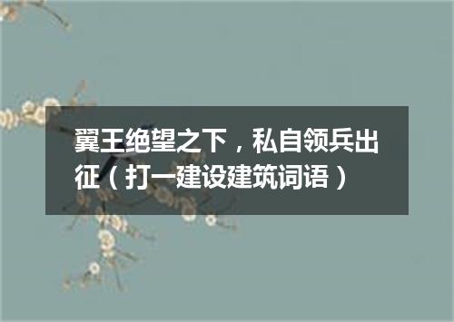 翼王绝望之下，私自领兵出征（打一建设建筑词语）