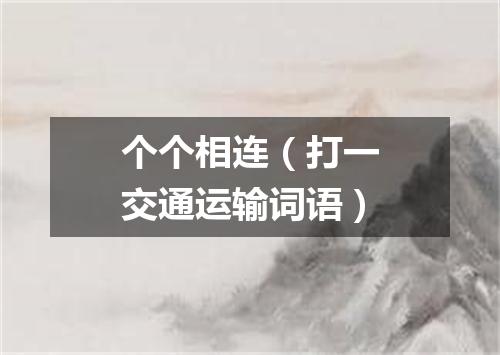 个个相连（打一交通运输词语）