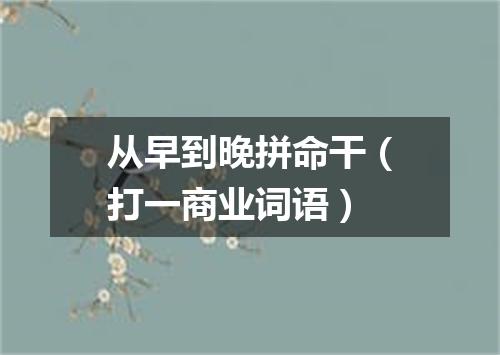 从早到晚拼命干（打一商业词语）