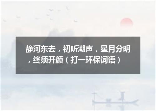 静河东去，初听潮声，星月分明，终须开颜（打一环保词语）