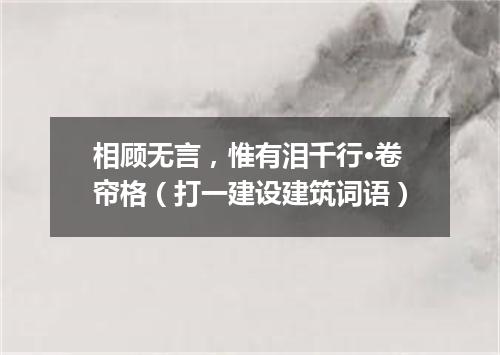 相顾无言，惟有泪千行·卷帘格（打一建设建筑词语）