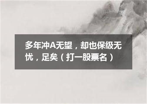 多年冲A无望，却也保级无忧，足矣（打一股票名）