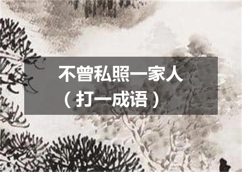 不曾私照一家人（打一成语）