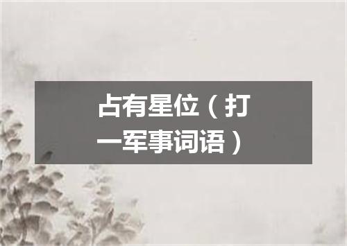 占有星位（打一军事词语）