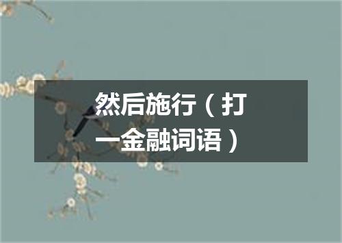 然后施行（打一金融词语）