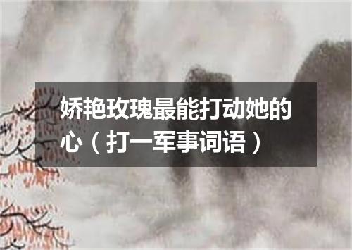 娇艳玫瑰最能打动她的心（打一军事词语）