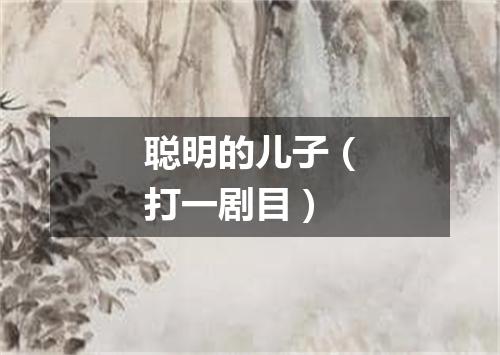 聪明的儿子（打一剧目）