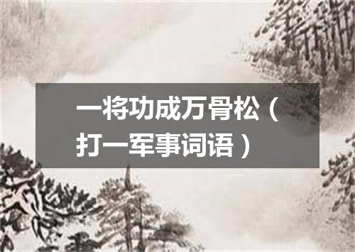 一将功成万骨松（打一军事词语）