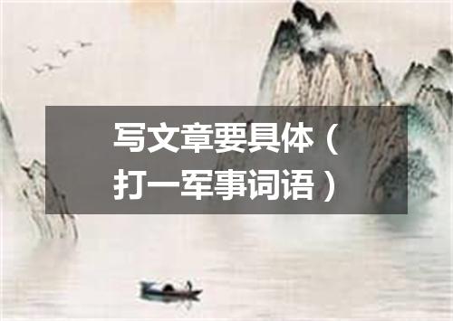 写文章要具体（打一军事词语）