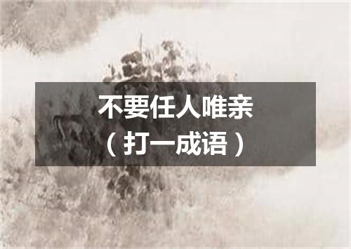 不要任人唯亲（打一成语）