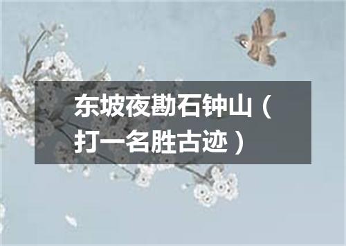 东坡夜勘石钟山（打一名胜古迹）