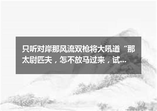 只听对岸那风流双枪将大吼道“那太尉匹夫，怎不放马过来，试试俺的手段？”（打一棋牌词语）