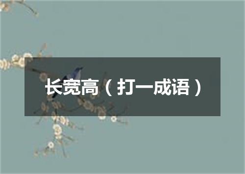 长宽高（打一成语）