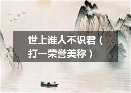 世上谁人不识君（打一荣誉美称）