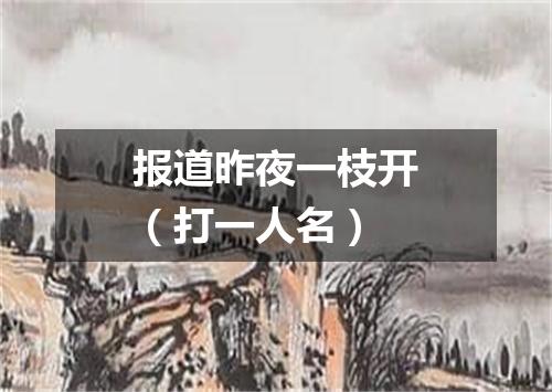 报道昨夜一枝开（打一人名）