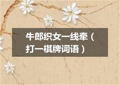 牛郎织女一线牵（打一棋牌词语）