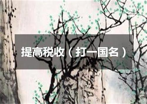 提高税收（打一国名）