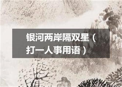 银河两岸隔双星（打一人事用语）