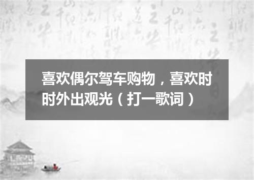 喜欢偶尔驾车购物，喜欢时时外出观光（打一歌词）