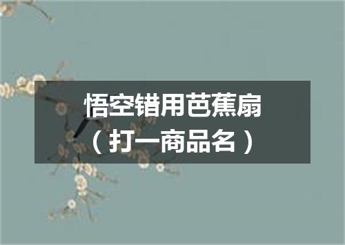 悟空错用芭蕉扇（打一商品名）