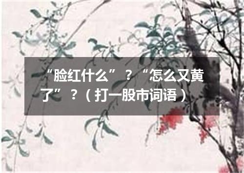 “脸红什么”？“怎么又黄了”？（打一股市词语）