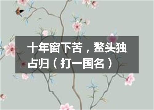 十年窗下苦，鳌头独占归（打一国名）