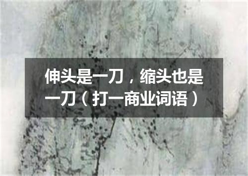 伸头是一刀，缩头也是一刀（打一商业词语）