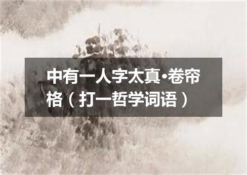 中有一人字太真·卷帘格（打一哲学词语）