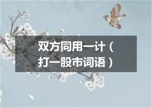 双方同用一计（打一股市词语）