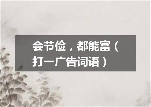 会节俭，都能富（打一广告词语）