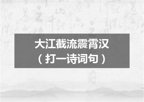 大江截流震霄汉（打一诗词句）