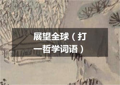 展望全球（打一哲学词语）