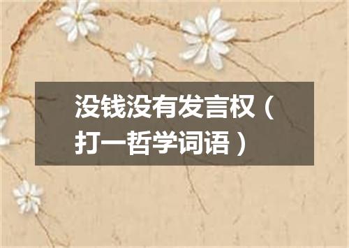 没钱没有发言权（打一哲学词语）