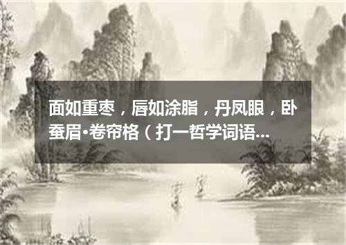 面如重枣，唇如涂脂，丹凤眼，卧蚕眉·卷帘格（打一哲学词语）