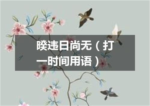 暌违日尚无（打一时间用语）