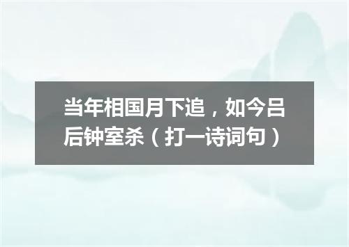 当年相国月下追，如今吕后钟室杀（打一诗词句）