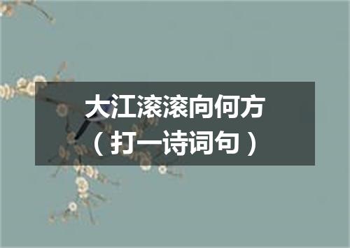 大江滚滚向何方（打一诗词句）